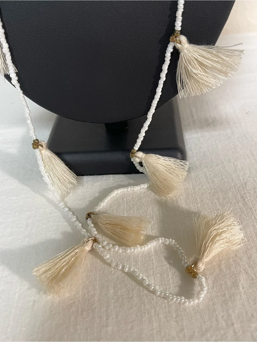 Versano Cream Tassel Beaded Long Necklace - Women Jewelry